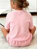 Hello Berry, nice to meet you "printed pink short sleeved casual T-shirt summer children's   short sleeved top