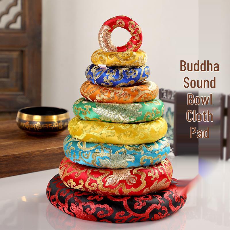 Непальская подушка для поющей чаши ручной работы из хрусталя и меди с тканевым кругом и защитой от дребезжания