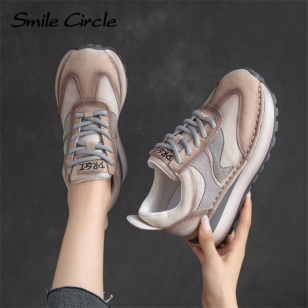 Женские кроссовки из натуральной кожи с бриллиантами на плоской подошве, модные повседневные туфли с низким верхом