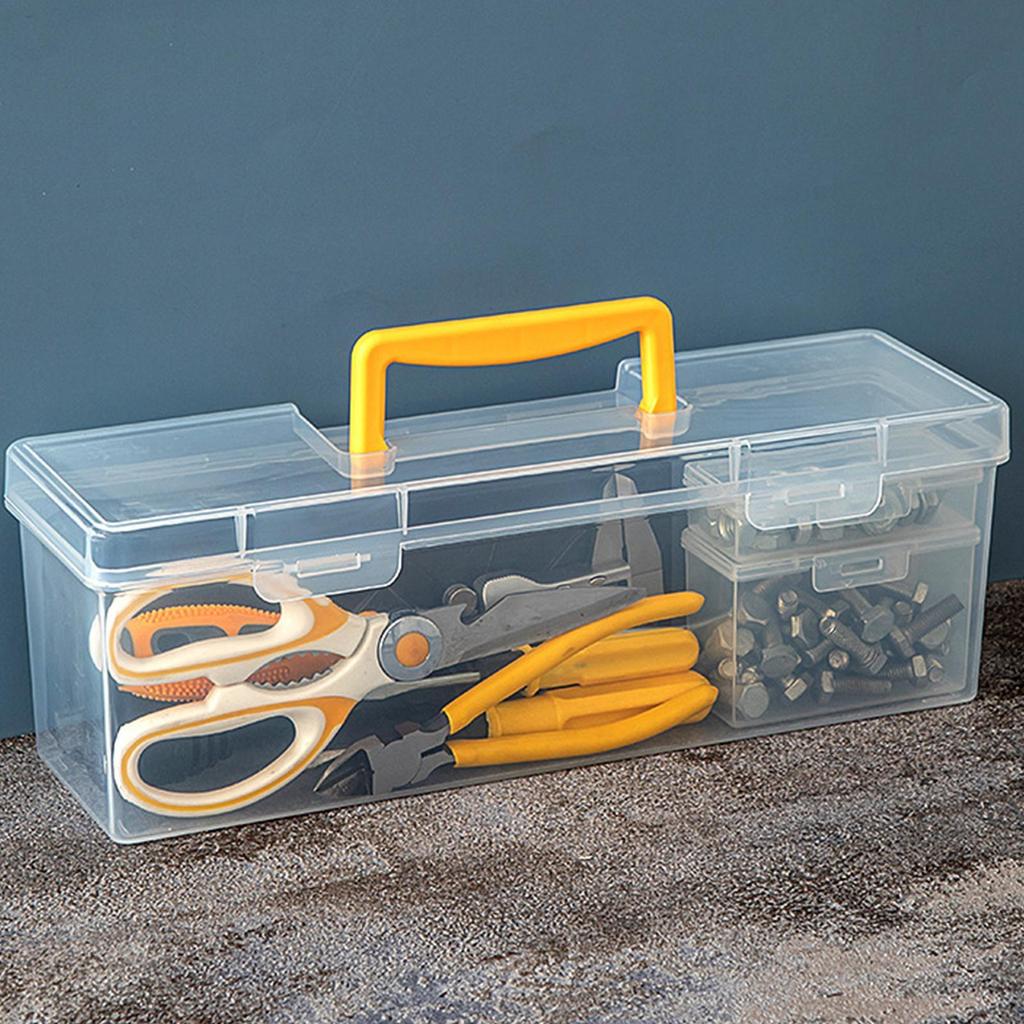 Hardware Organizer Box Fastener Organizer Clear Divided Case for Work Nuts Bolts Electronics Terminal Marker Ratchet Mechanic