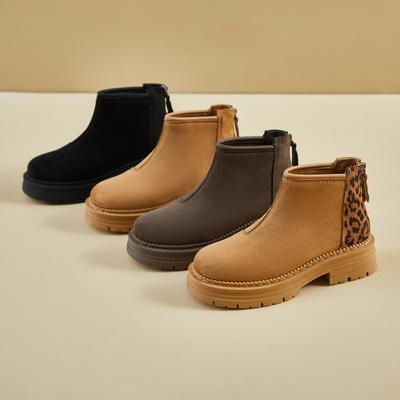 Женские армейские ботинки из искусственной замши на платформе, низкие, массивные, блочные, ботильоны «Челси» с молнией, удобные, осенне-зимние, нескользящие, короткие ботинки для ходьбы для женщин