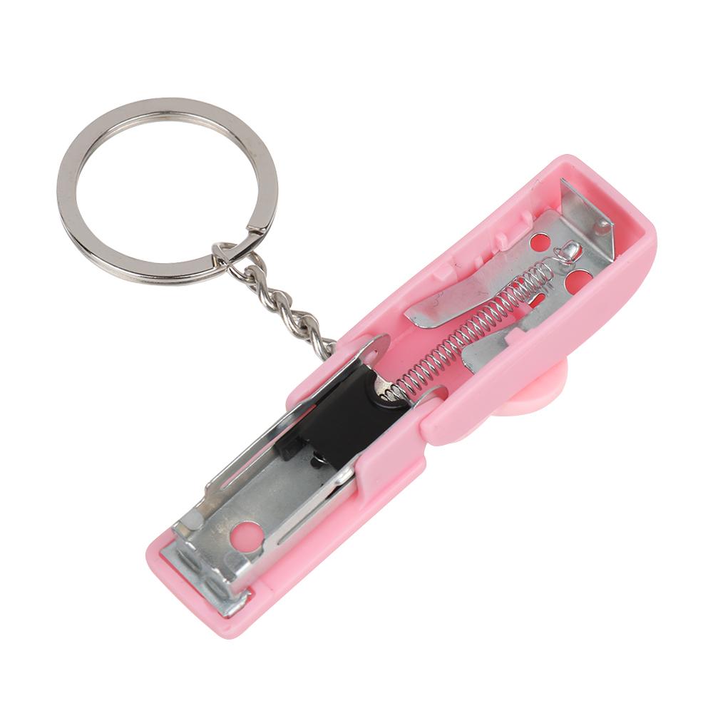 Binder Tools Cartoon Cute Mini Stapler Document Binding Hoops Stapler Paper Clips Push Clip