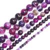 Accessory For Jewelry DIY Stone Stripe Agates Fashion Beads 4/6/8/10/12mm Spacer Beads Mobile Phone Chain 40/30/20/5Pcs Jewelry Making  Beads