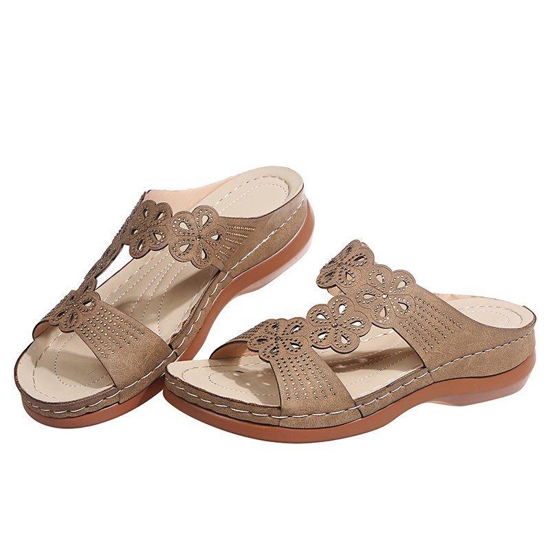 Женские тапочки Внешняя торговля Большой размер 43 Шлепанцы Женские 2024 Новые Стразы Повседневные Тапочки на танкетке