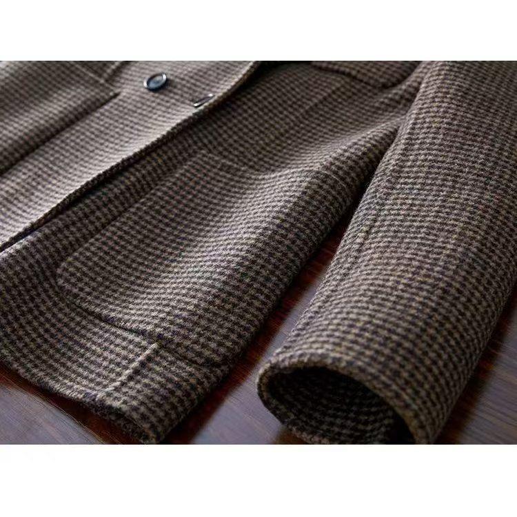 Модная и свободная шерстяная куртка с воротником-стойкой для женщин, идеально подходит для весны и осени.