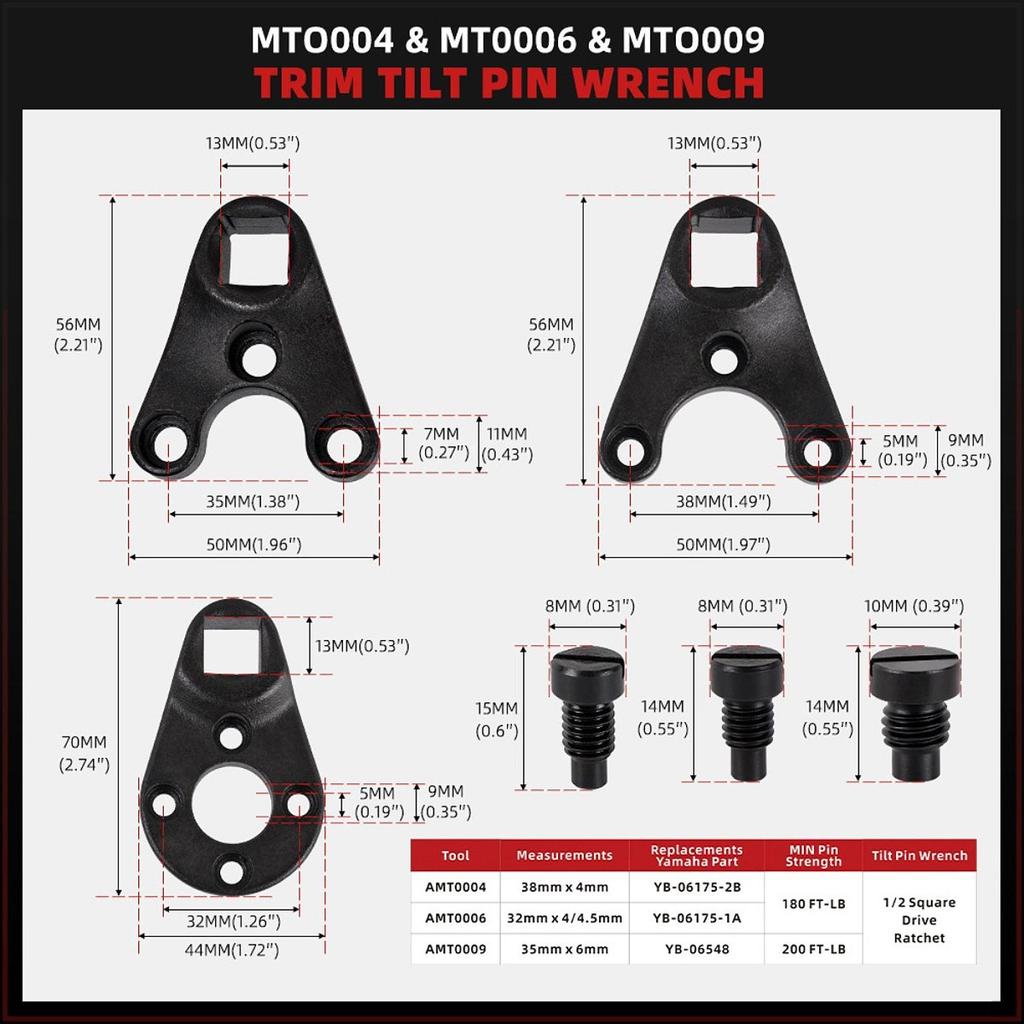 Набор ключей для наклона Trim Tilt Pin MT0004 MT0006 MT0009 Профессиональные аксессуары премиум-класса Запасные части Удалить