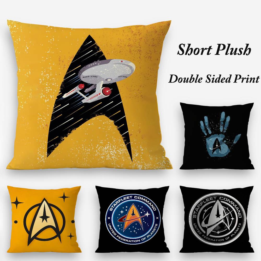 S-Star T-Trek Ship Movie Pillow Case Plush Fabric Soft Double Sided Print Sofa Cushion Cover Throw Pillow Covers