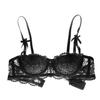 Varsbaby Sexy Lace Bra Half Cup Push Up Underwear Thin Cotton Women Bras
