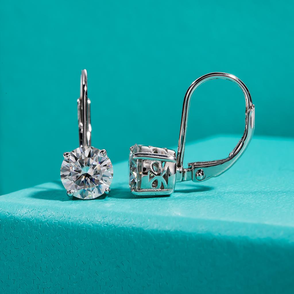 Carat D Color Moissanite Diamond Dangle Drop Earrings 925 Sterling Silver Bow Cuff Earrings Charm Jewelry