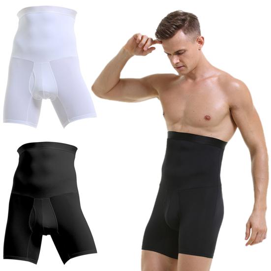 Men Breathable High Waist Slimming Bodysuit Shorts Compression Shapewear Pants