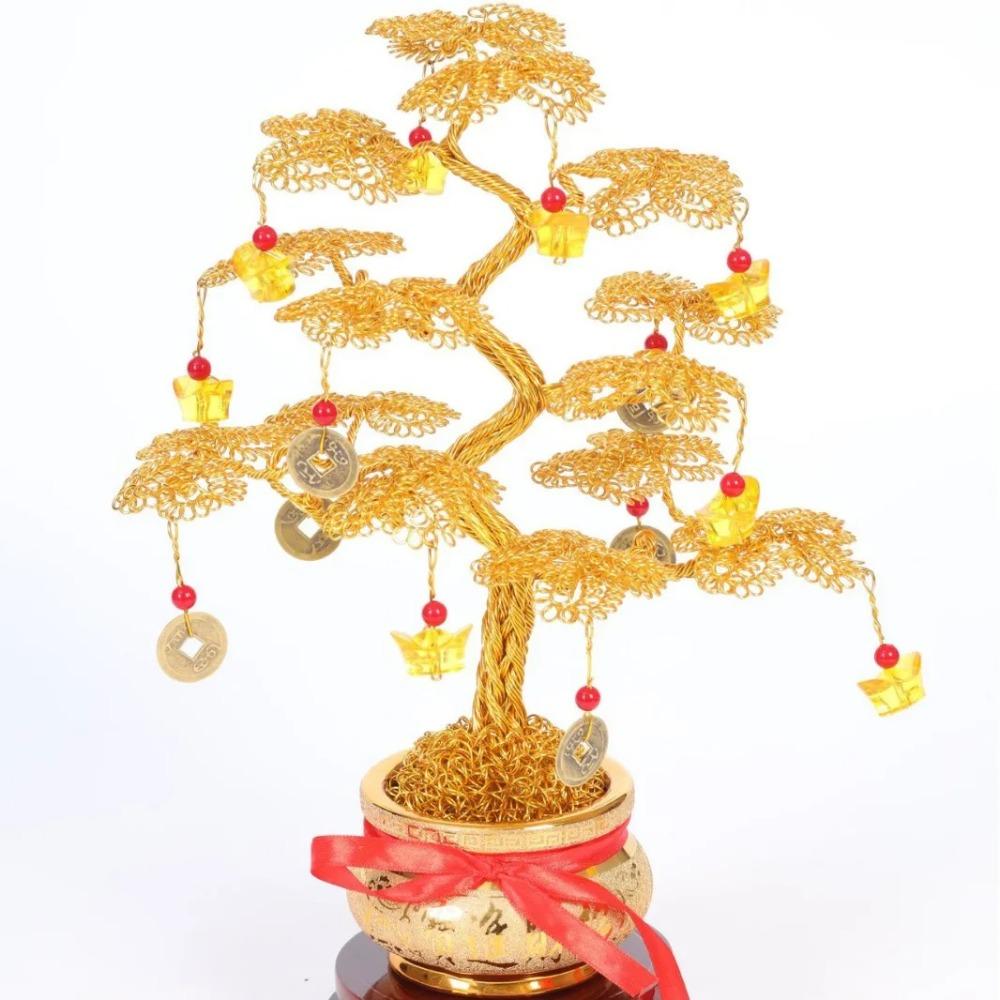 Домохозяйство Растущее Процветание Дерево Удачи Креативное Украшение Денежное Дерево Открытие Подарок на Новоселье Золотое Удачное Денежное Дерево Декор