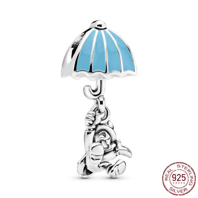 S925 Стерлингового Серебра Аист и Мерцающие Звезды Мотаться Шарм Подходит Оригинальный Модный Браслет S925 Женские Ювелирные Изделия Подарок