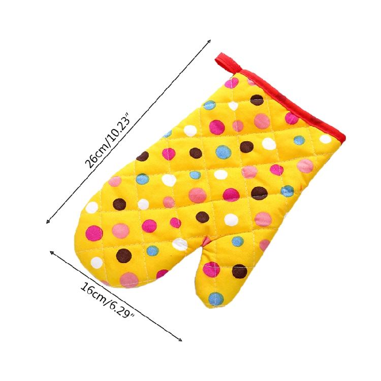 Padded Lining Protective Glove Oven BBQ Polka Dot Mitts Kitchen Cooking Tools