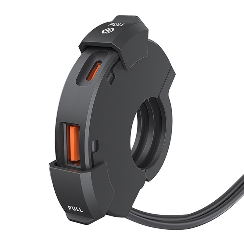 Крепление на руль мотоцикла, зарядный адаптер, розетка SAE на USB и Type-C для мобильного телефона, планшета, скутера, розетка
