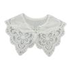 Royal Style Cotton Fake Collar Shawl Wrap Hollow Out Floral Lace Ruffled Trim Necklace Pointed  Lapel Blouse Dropshipping