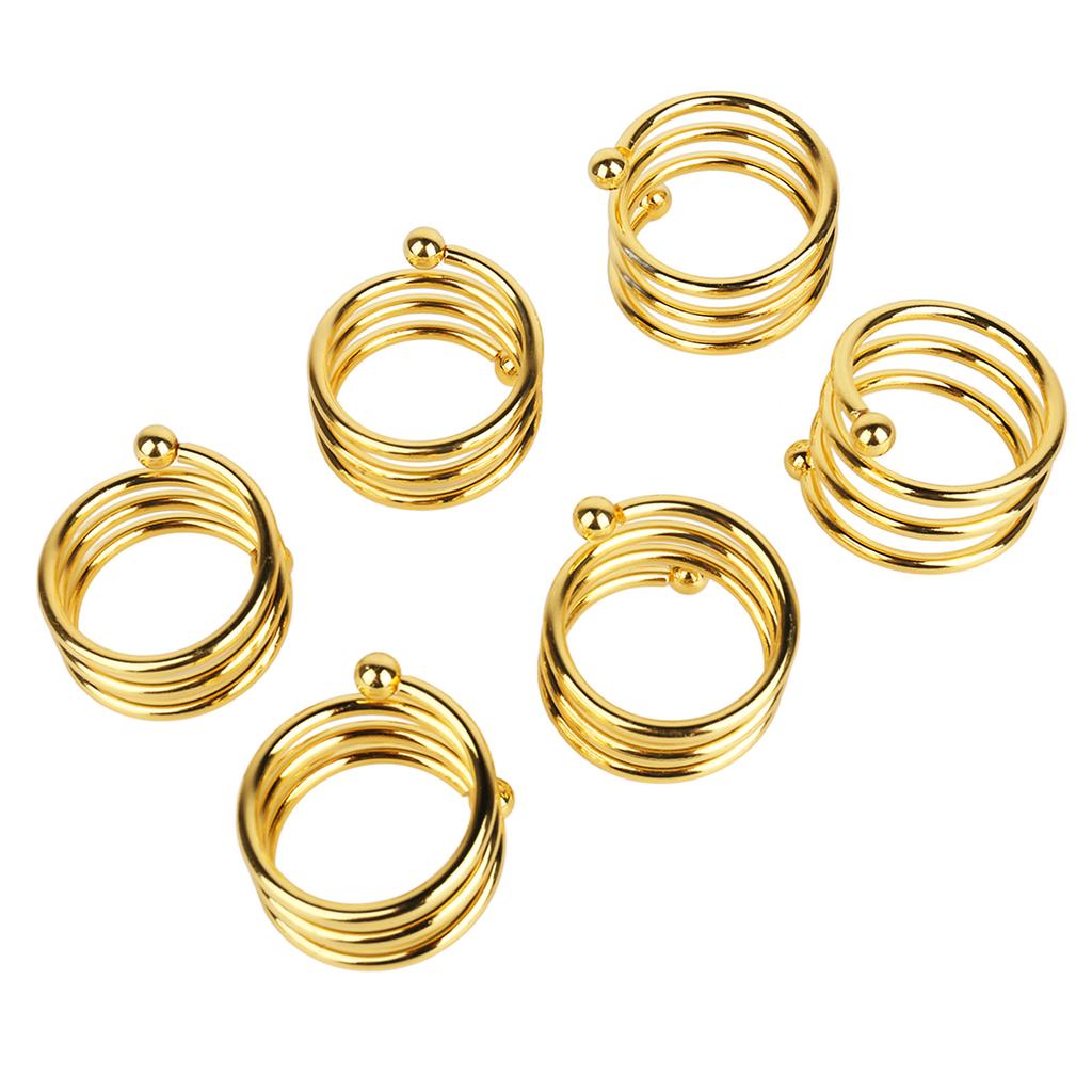 8pcs Gold Spiral Napkin Rings Elegant Rust Prevention Metal Napkin Rings for Wedding Birthday