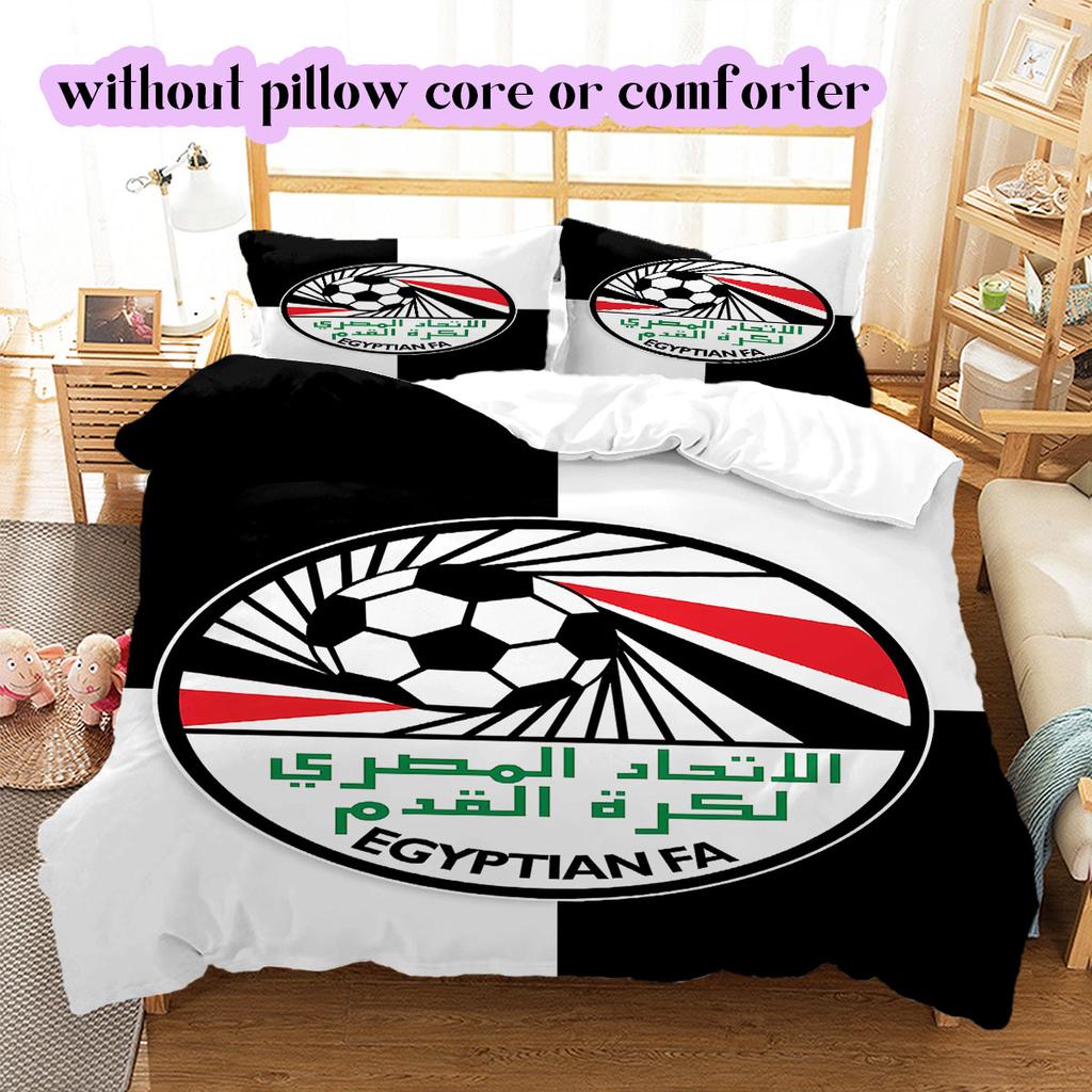 Egyptian Football Association Pattern Bedding,Quilt Set Quilt Cover Pillowcase Home Birthday Gift (1*duvet cover+2*pillowcase,without core)