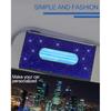 Bling Car Sun Visor Tissue Box Holder,PU Leather With Bling Crystal Rhinestones Tissue Holder,Car Accessories For Women (Blue)