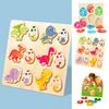 1 Set Wooden Dinosaur Puzzle Board 3D Cartoon Dino Egg Matching Board