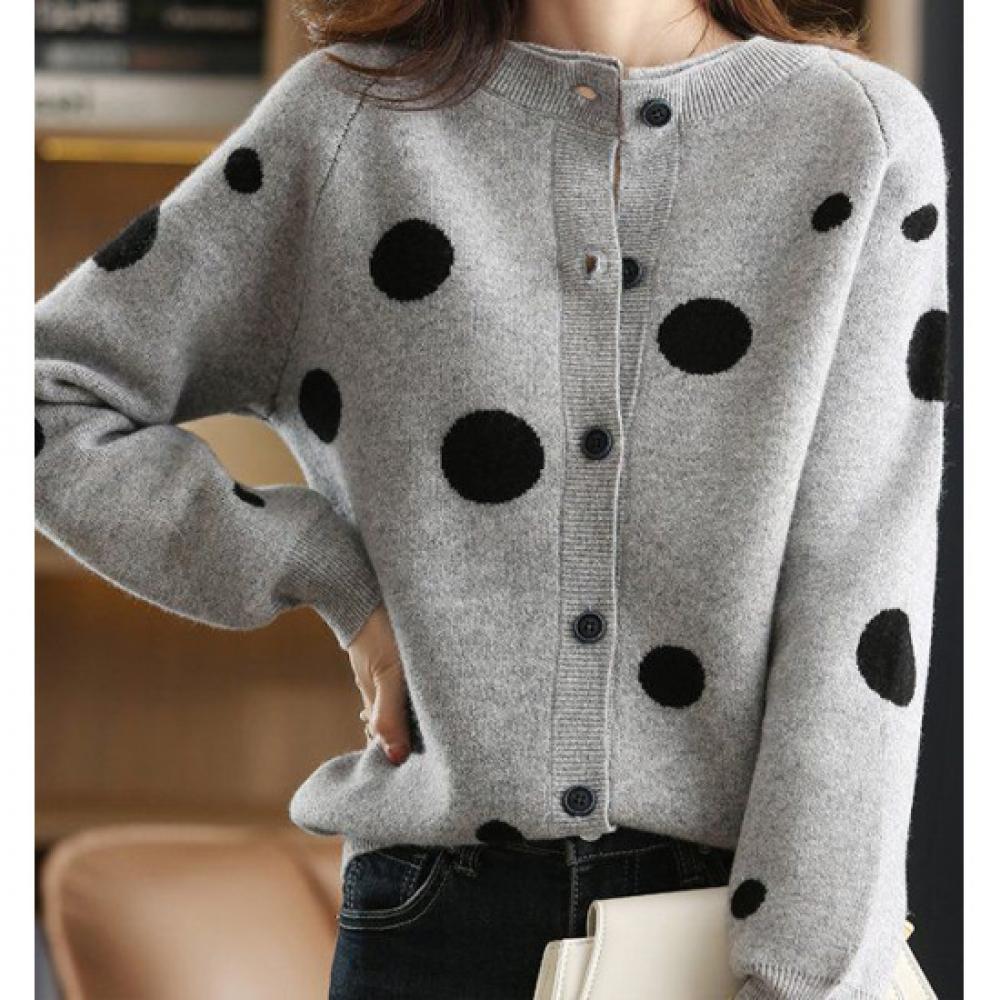 Rellawear Round Neck Knit Cardigan 4 Colors
