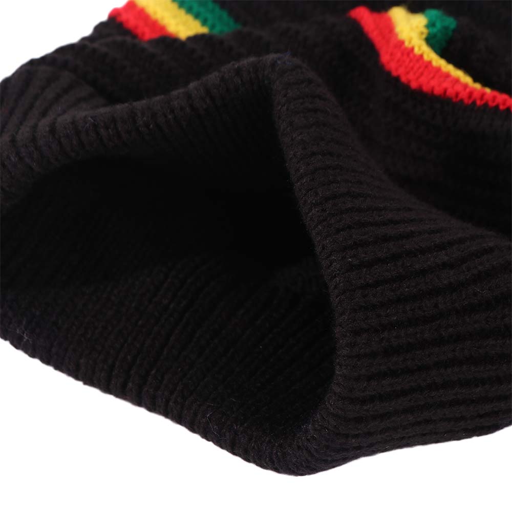 Striped Color Jamaica Knitted Hat Beanies Pullover Skull Caps Weaving Reggae Hat  Winter Autumn