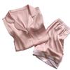 Style Sweet Ice Summer Womens Silk Pajamas Cool Shortsleeved Homewear Set