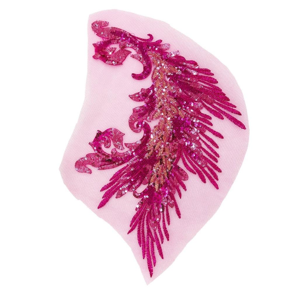 Пайетки в виде пера феникса, нашивки, аппликации для одежды своими руками, классические модные платья