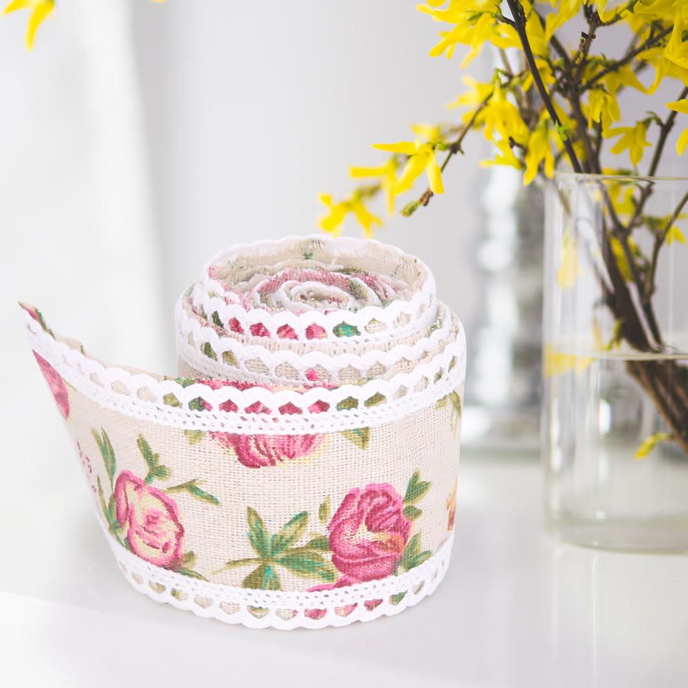 Handicrafts Lace Trim Ribbon Wedding Cake Burlap Roll Flower Ribbon Decor Clothing Accessory