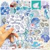 50 шт. Наклейки «Прибрежная девушка» Мультяшные Ракушка Краб Креветка Наклейки для Скрапбукинга Дневника Блокнота Канцелярские Принадлежности Багажа Наклейка на Телефон