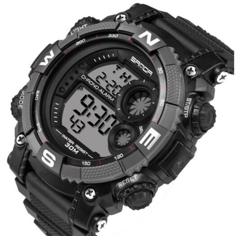 Watches Fashion Men's Outdoor Sports Utility Waterproof Electronic Watch Gray