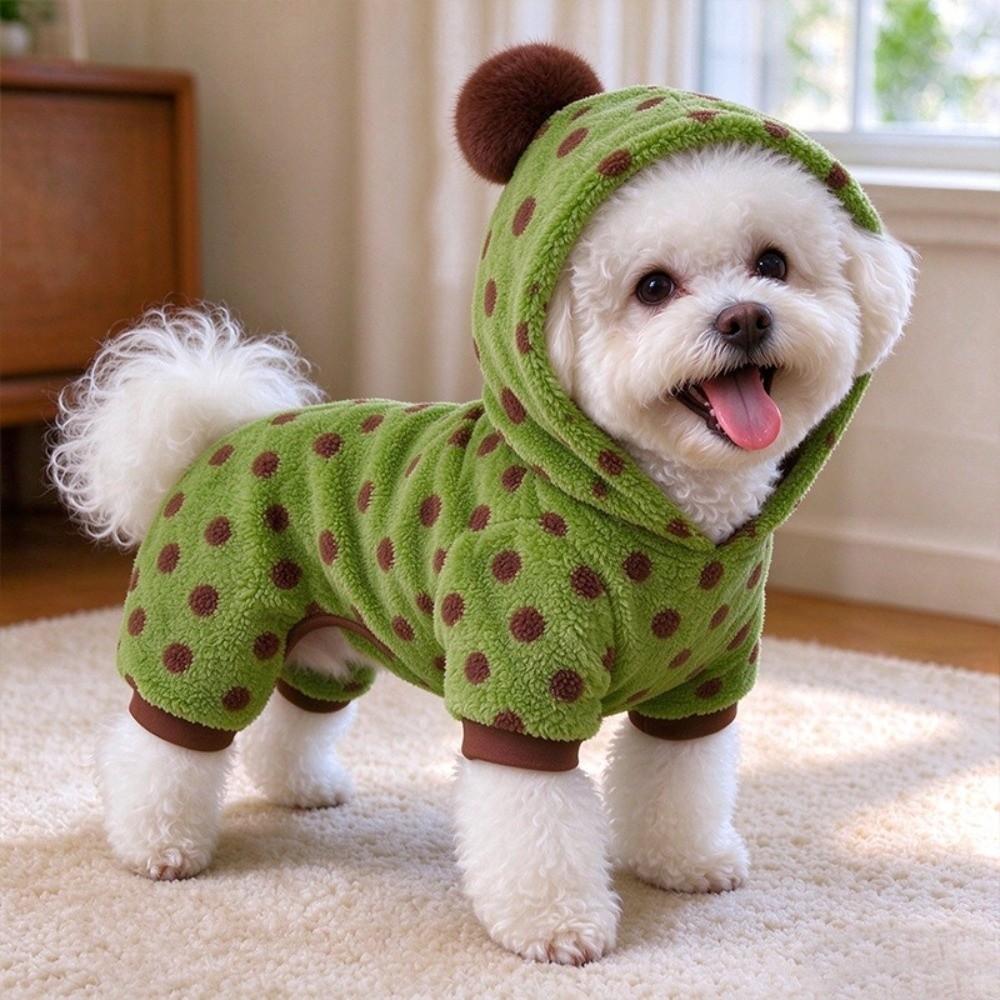 Soft Plush Winter Dog Clothes Thickened Warm Dog Jumpsuit Pet Traction Suit Autumn Winter