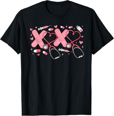 XOXO Nurse Valentines Day Stethoscope Valentine Nursing Unisex T-Shirt