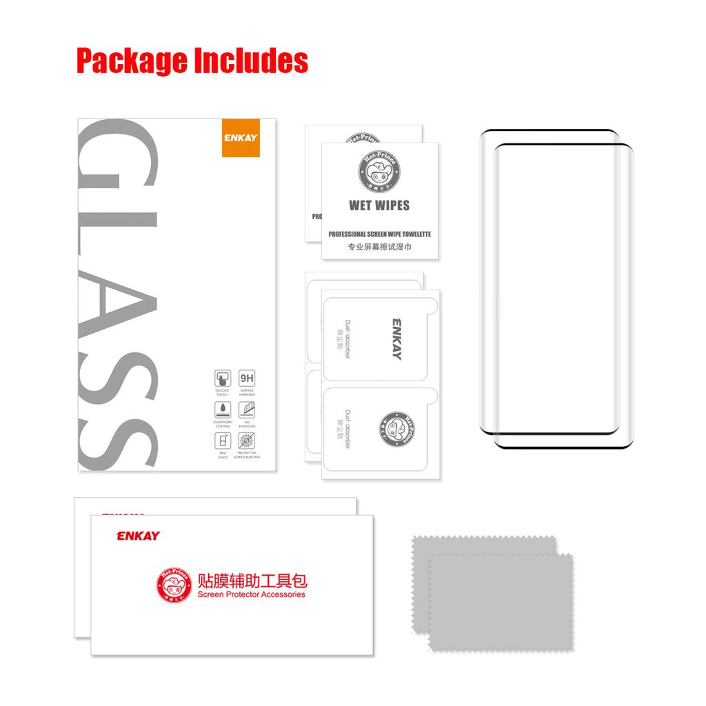 For Honor 300 Ultra 2Pcs Tempered Glass ENKAY HAT PRINCE Screen Protector Clear Screen Film Support Fingerprint Unlock
