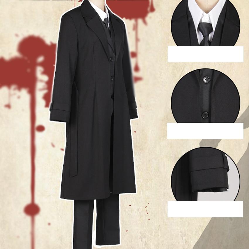 Аниме Bungo Stray Dogs Dazai Osamu Косплей Костюм Черный Тренч Куртка Аниме Мужчины Взрослые Хэллоуин Рождественские Костюмы Пальто