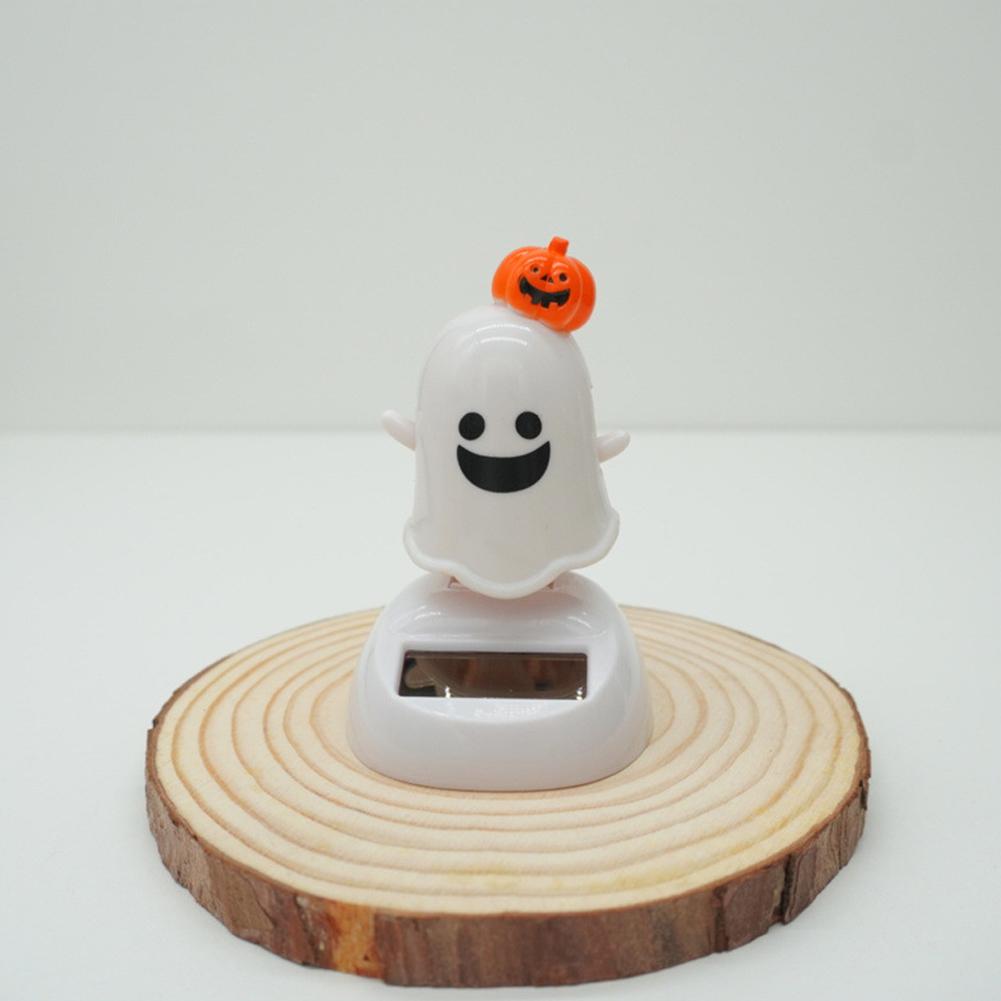 Хэллоуин Счастливый Призрак Солнечная Игрушка Смешной Мультяшный Милый Солнечный Качающийся Настольный Декор Белый Призрак Тыква Кукла Орнамент Автомобиль P3D2