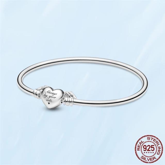 Femme Браслет 925 пробы стерлингового серебра змея браслет-цепочка в форме сердца для женщин Fit Charms Бусины ювелирные изделия подарок