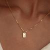 Крошечный квадратный AZ с подвеской в ​​виде алфавита, ожерелье для женщин, цепочка на ключицу, ожерелье из нержавеющей стали с буквенной буквой, воротник, ювелирные изделия