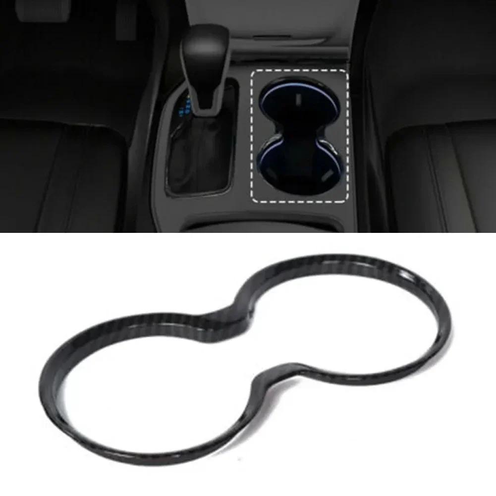 Auto Cup Holder Decorative Cover Carbon Fiber Cup Holder Trim Cover For Jeep For Grand For CHEROKEE 2011-21 Interior Accessories