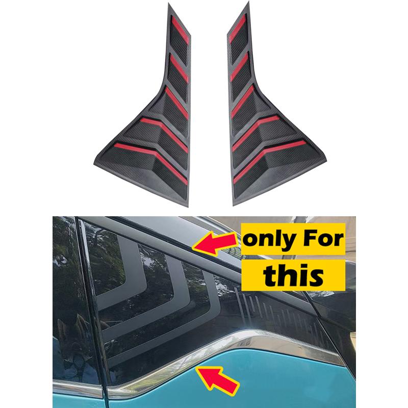 DinCh 2pcs Rear Triangular Window Decorative Shutters Louvers Spoiler Panel For Geely Coolray Cool -