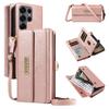 Lanyard Multi Card Zip Wallet Leather Phone Case for Samsung Galaxy S25 Edge S24 Ultra S23 Plus S22 S21 S20 S10 Note 20 10 Cover