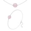 [R5983] - 'Mineralia' Handmade Silver Set with Silver Rose Quartz - 10 and 8 Mm (necklace & Bracelet)