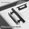 Скользящая амбарная дверь ручка-скоба заподлицо комплект фурнитуры 30см черный круглый квадратный двусторонний межкомнатная деревянная стеклянная дверь мебельная ручка
