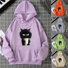 Hot-selling Ribbed Bottom Pendulum Sweater Animal Cat Print Sweatshirt Special Couple Jumper