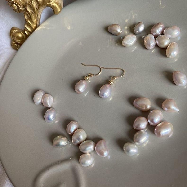 Натуральный барочный специальной формы лавандовый романтичный лавандовый жемчуг серьги личность темперамент французская элегантность серьги-пусеты женщины