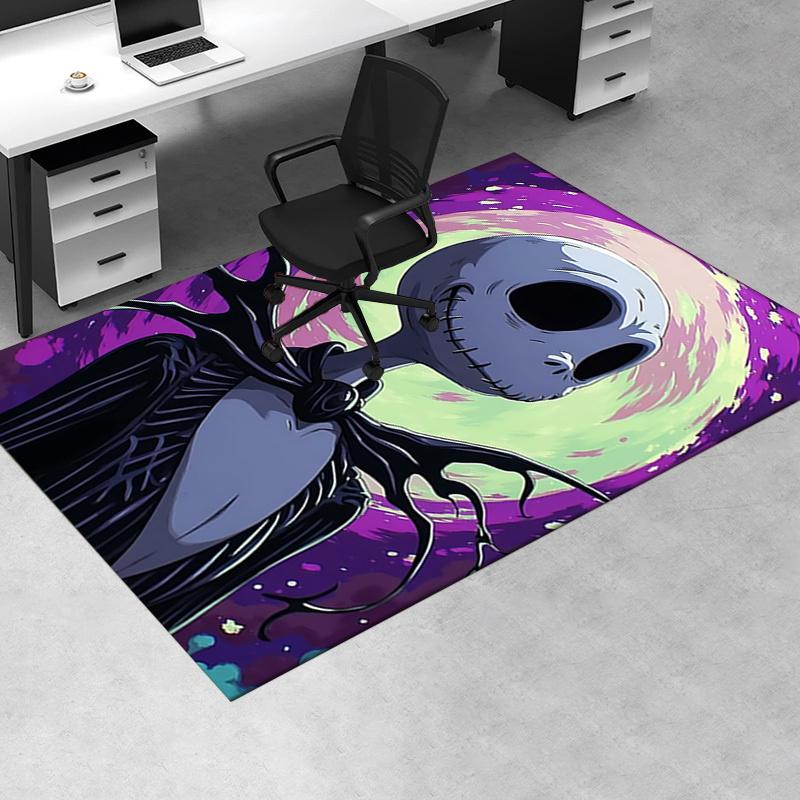 Office Rug Nightmare Before Christmas, Jack Skellington theme 3D Printed Anti-Slip Rug-Machine Washable for Living Room