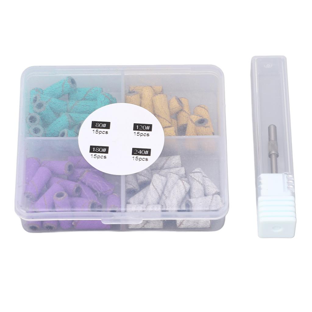 60 шт., шлифовальные ленты для ногтей с оправкой, инструмент для маникюра, профессиональные ленты для полировки ногтей 80 120 18