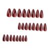 24 Pieces New Valentine's Day Cat's Eye Nail Patch Nail Art Red Solid Color Wear Nail Almond Nail Patch