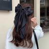 1 Pcs Fashionable Solid Color Ribbon Bow Hair Clip Women's Elegant Long Satin Large Bow Spring Clip Hair Accessory Top Clips