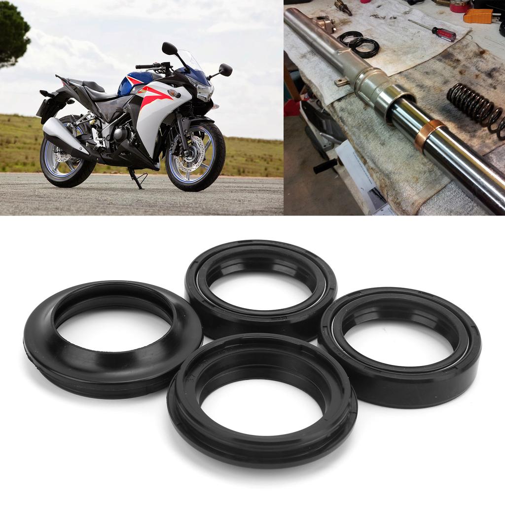 4Pcs Oil Seal Front Fork Damper Absorber Rubber Dust Cover Fit for CBR250 CBR 19 NC 22 VT250 GZ150‑A CQR 250