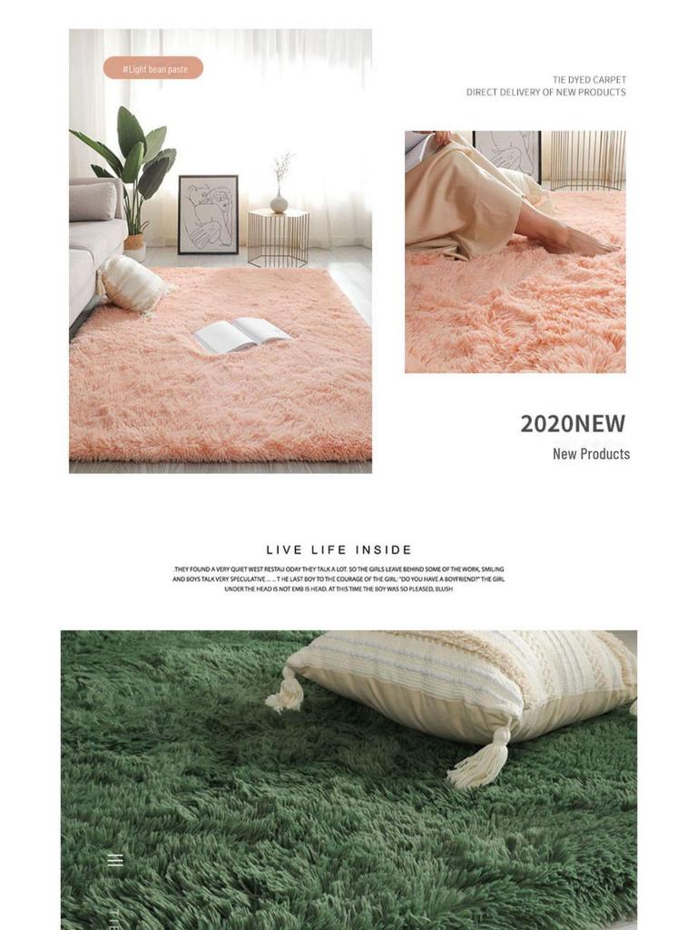 Модный плюшевый ковер для спальни и прикроватный коврик для девочек